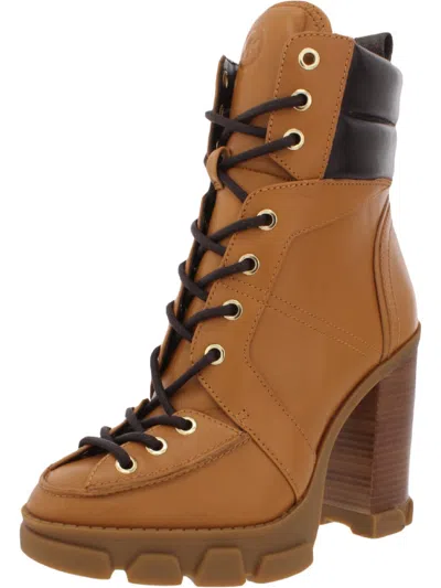 Michael Michael Kors Ridley Womens Leather Zipper Combat & Lace-up Boots In Multi