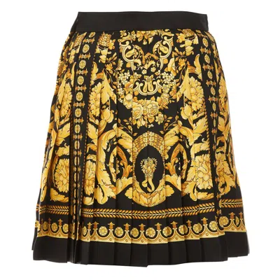 Versace 'barocco' Short Skirt In Multicolor