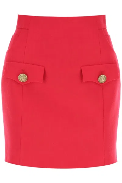 Balmain Grain De Poudre Mini Skirt Women In Pink