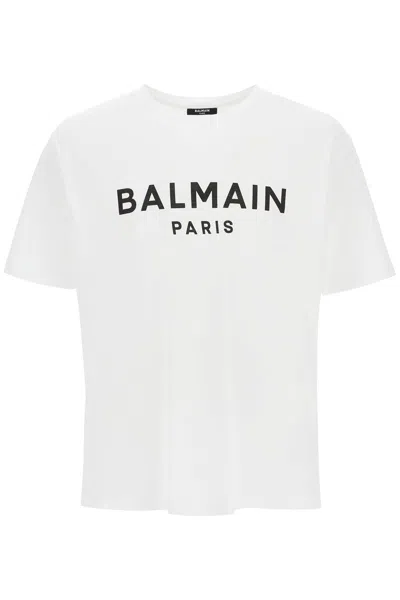 Balmain Logo Print T-shirt Men In Multicolor