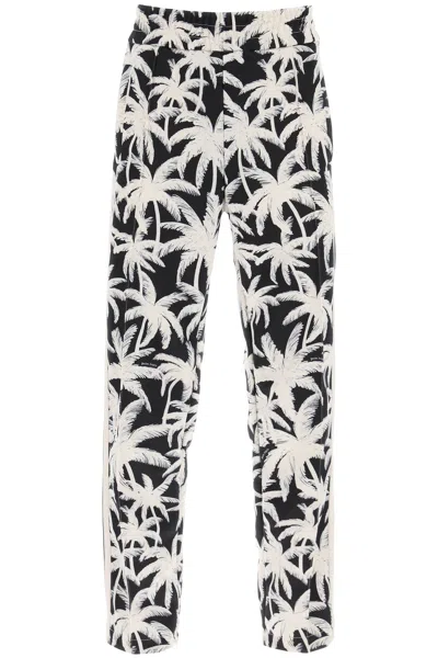 Palm Angels Joggers With Palms Print Men In Multicolor