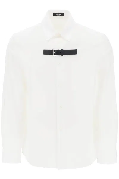 Versace Leather Strap Shirt Men In Multicolor