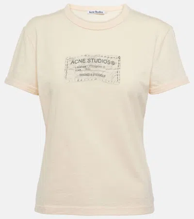Acne Studios Bedrucktes T-shirt Aus Baumwoll-jersey In Orange