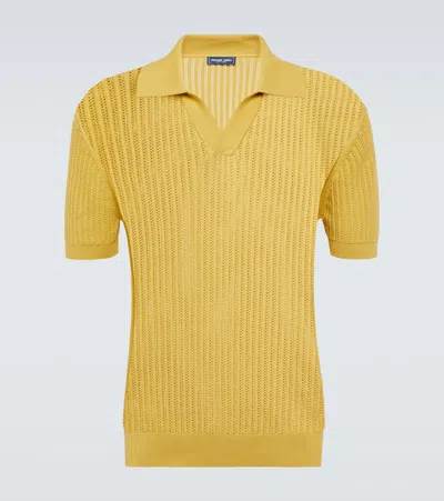 Frescobol Carioca Ribbed-knit Cotton Polo Shirt In Gelb 
