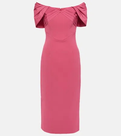 Rebecca Vallance Anais Off-shoulder Midi Dress In Pink