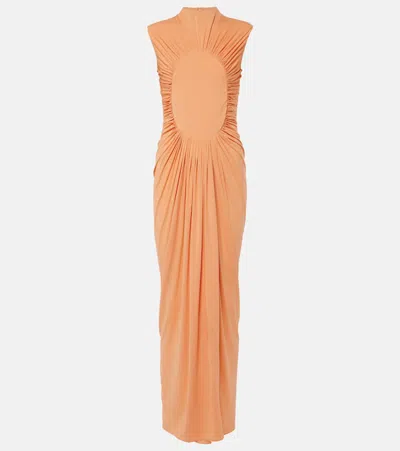 Alaïa Draped Open-back Gown In Pink