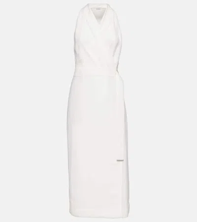 Brunello Cucinelli Twill Wrap Dress In White