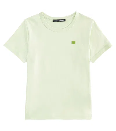 Acne Studios Kids' Nash Face Cotton Jersey T-shirt In Green