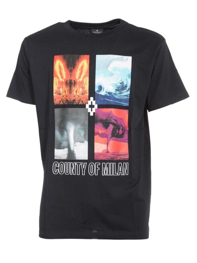 Marcelo Burlon County Of Milan Diuca Print T-shirt In Blackmulticolor