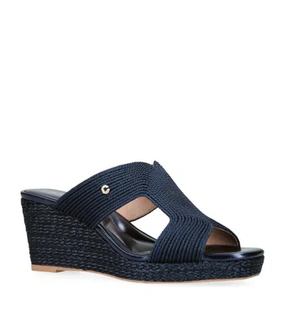 Carvela Womens Navy Gala Rope-effect Woven Heeled Sandals