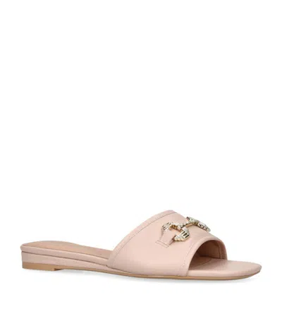 Carvela Womens Pink Poise Chain-embellished Leather Flat Sandals