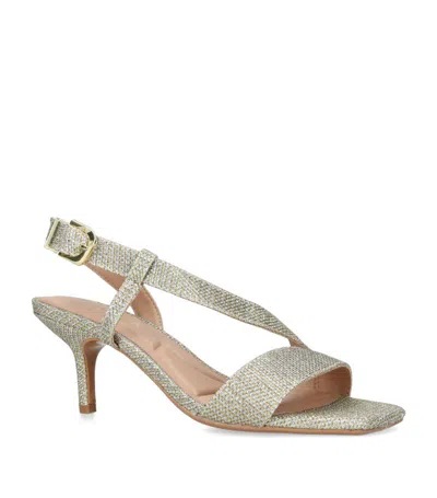 Carvela Woven Salute Heeled Sandals In Gold