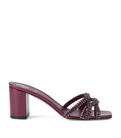 Gina Leather Re Heeled Sandals 70 In Burgundy