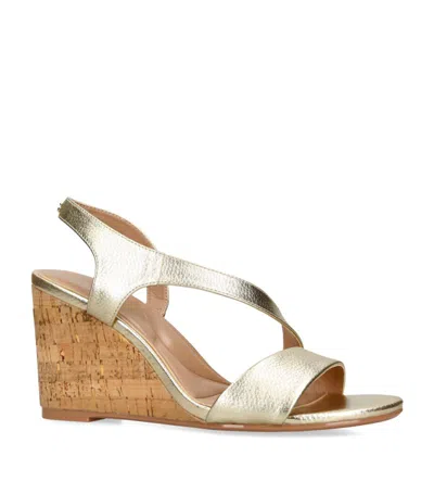 Carvela Leather Wedge Sandals In Gold