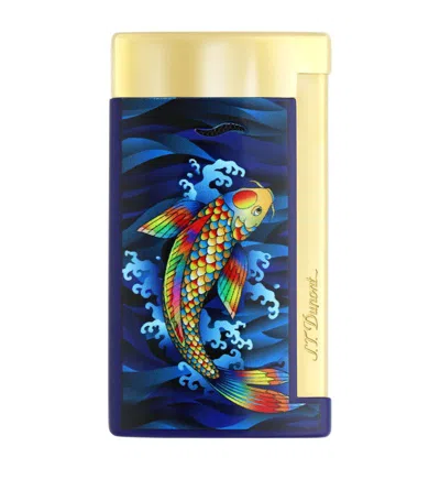 St Dupont Koi Fish Slim 7 Lighter In Multi