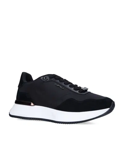 Carvela Leather Flare Chunky Sneakers In Black