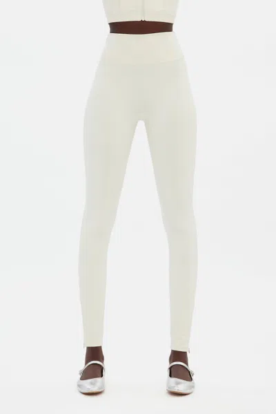 Girlfriend Collective Cloud Luxe Zipper Legging In White