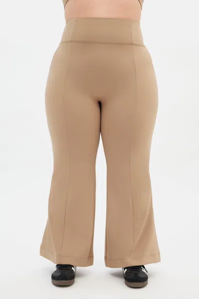 Girlfriend Collective Route Luxe Flare Legging In Neutral