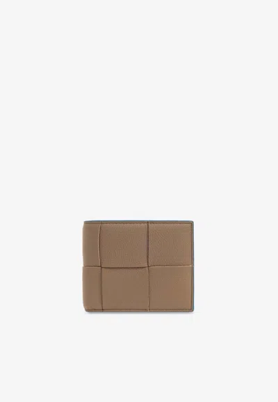 Bottega Veneta Cassette Leather Bi-fold Wallet In Argil