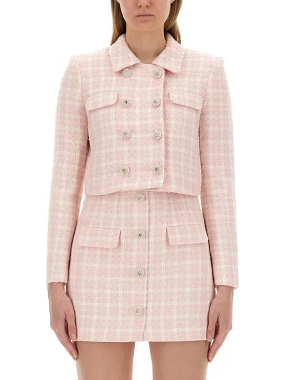 Self-portrait Jacket With Collar In Pink