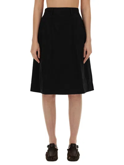 Margaret Howell Cotton Skirt In Black