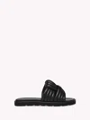 Gianvito Rossi Leather Chain Flat Sandals In Black