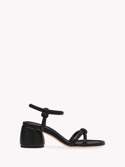 Gianvito Rossi Knot-strap 70mm Leather Sandals In Black Leather