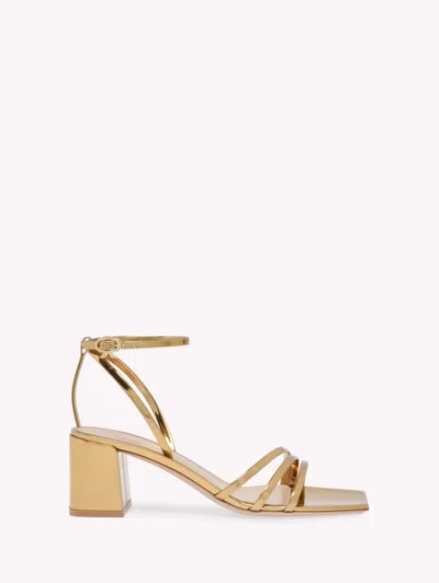 Gianvito Rossi Brielle 60mm Mirrored Leather Sandals In Gold