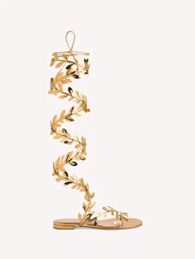 Gianvito Rossi Flavia Mirrored-leather Sandals In Gold