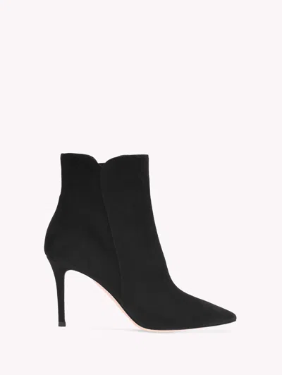 Gianvito Rossi Levy 85 Suede Ankle Boots In Black Suede