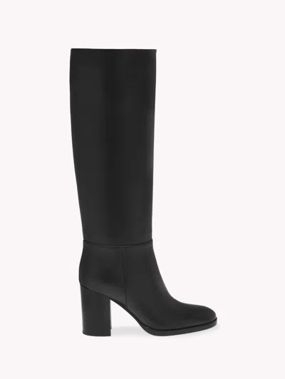 Gianvito Rossi Santiago 85 Leather Knee-high Boots In Black