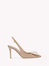 Gianvito Rossi Patent Jewel Slingback Pumps In Pink