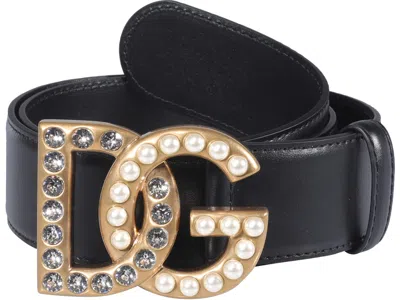 Dolce & Gabbana Logo Buckle Belt In Nero