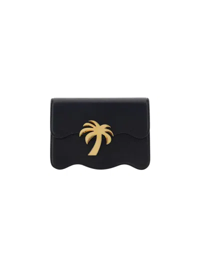 Palm Angels Palm Beach Shoulder Bag In Nero/oro