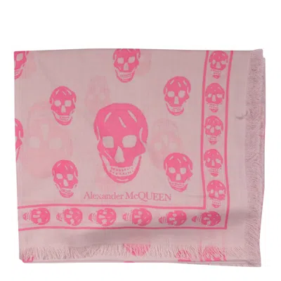 Alexander Mcqueen Skull Scarf In Pink Sugar Pink