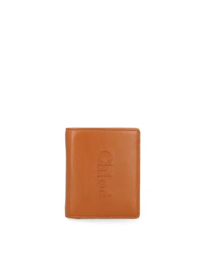 Chloé Sense Compact Bi-fold Wallet In Brown