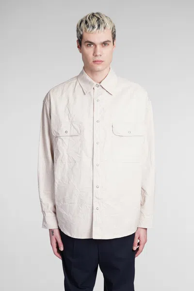 Palm Angels Shirt In Beige Polyester