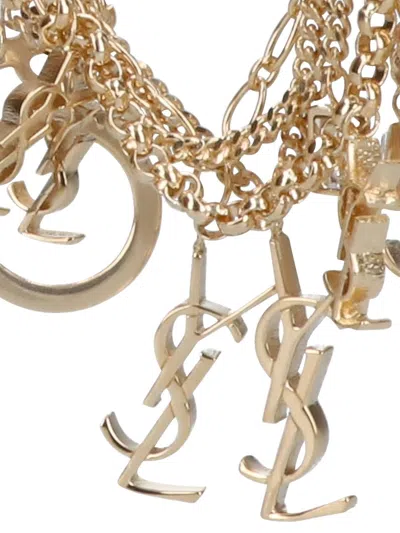 Saint Laurent Multi Cassandre Bracelet In Gold
