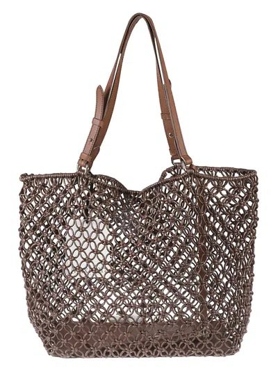 Max Mara See-through Tote In Leather