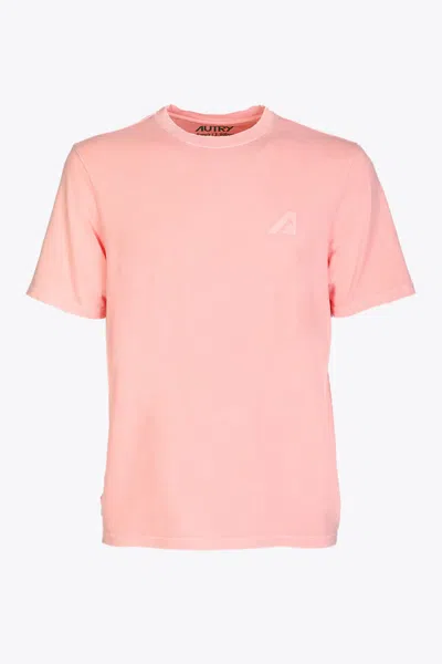 Autry Logo-print Cotton T-shirt In Pink