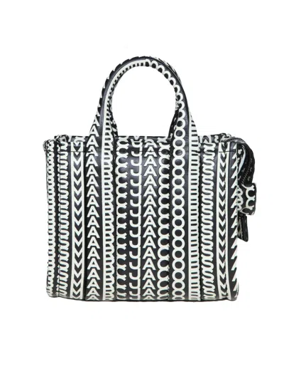 Marc Jacobs Micro Tote In Monogram Leather In Grey