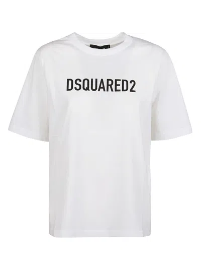 Dsquared2 Technicolor Easy Tee Cotton T-shirt In White