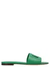 Dolce & Gabbana Cutout Dg Flat Slide Sandals In Green