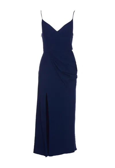 Alexander Mcqueen Midi Dress In Blue