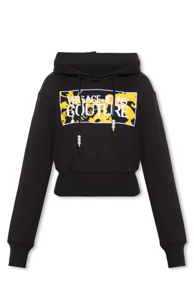 Versace Jeans Couture Hoodie With Logo In Black
