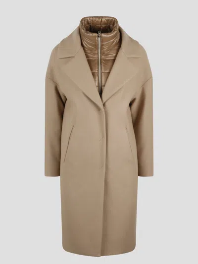 Herno Double-front Coat In Camel