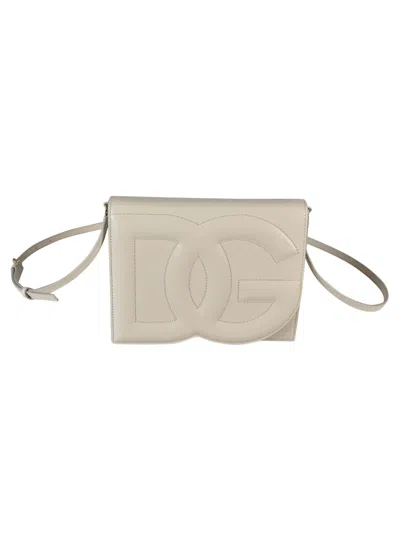Dolce & Gabbana Dg Embossed Shoulder Bag In Avorio