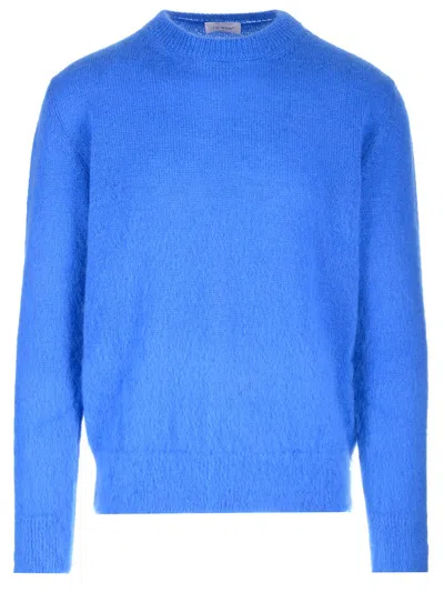 Off-white Mohair Knit Jumper In Navy