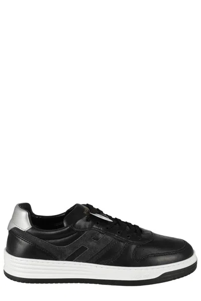 Hogan Round-toe Low-top Sneakers In Black