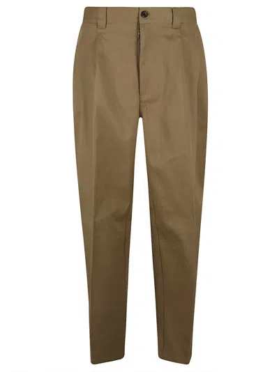 Maison Margiela Buttoned Fitted Trousers In Beige